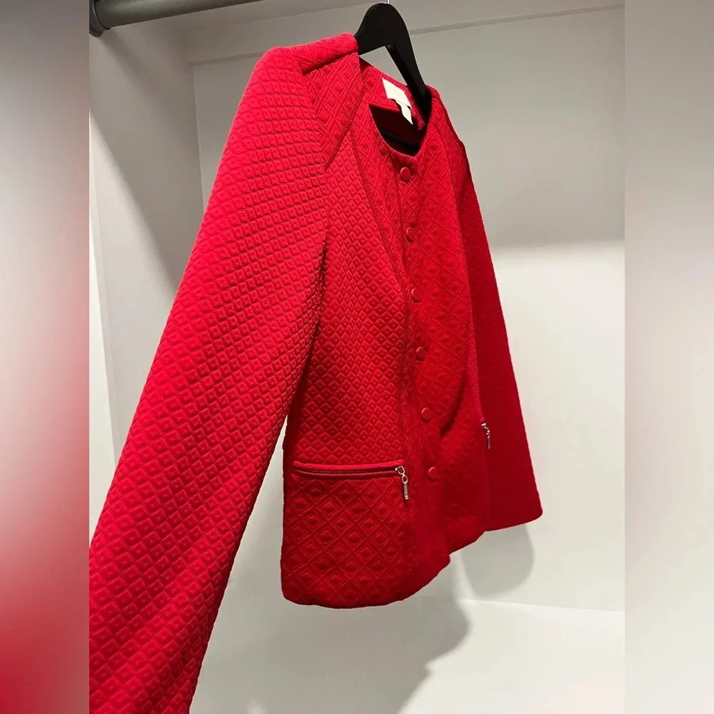 Chico’s quilted red buttoned blazer Size 0 XS - Picture 4 of 9